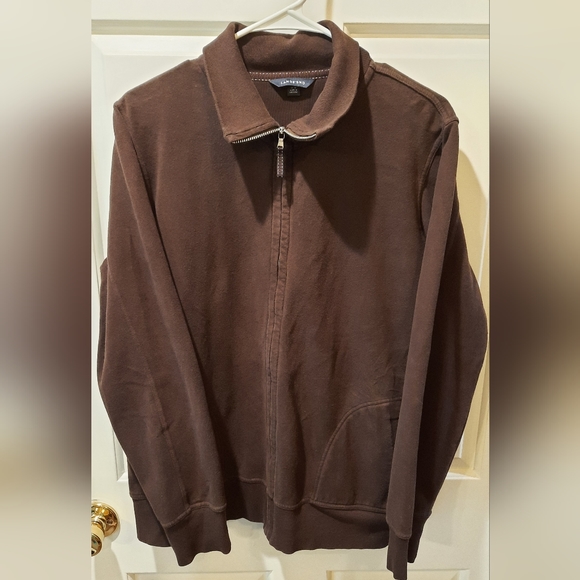 Lands End Sweatshirt Woman Large Brown Zip Up Outdoor Preppy Comfort Casual - Picture 7 of 10
